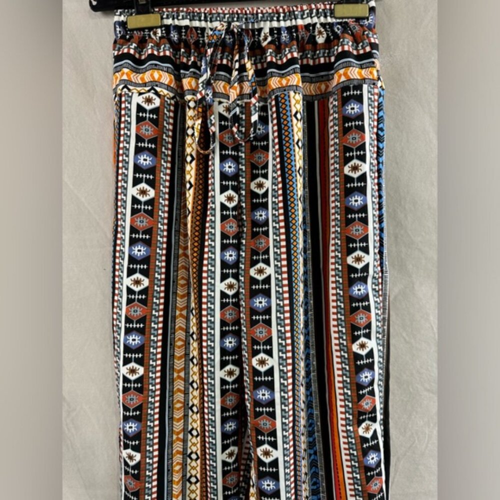 Boho Geo Print Striped Carrot Pants* - Picture 6 of 7